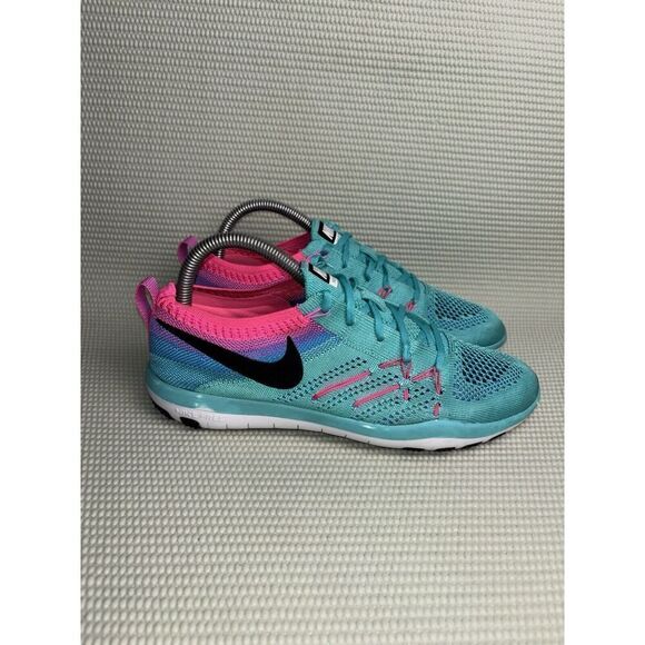 Nike Free Focus Flyknit Running Sneakers Shoes Women’s Size 8 844817-300 Teal - Picture 1 of 8